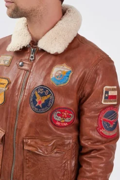 Blouson Homme Daytona Mythic + Fur Sheep Petrol Cognac