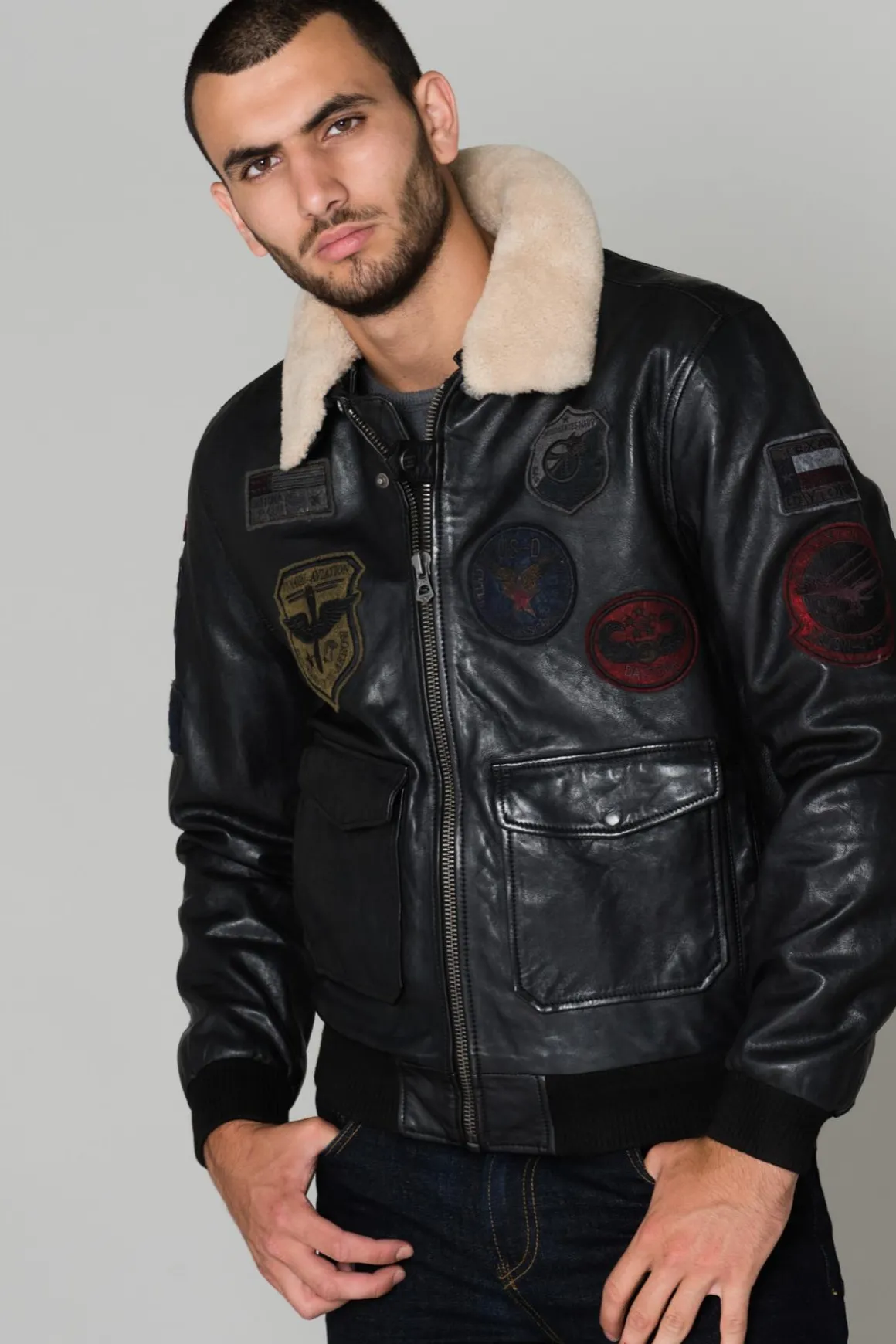 Blouson Homme Daytona Mythic Fur Sheep Petrol Black