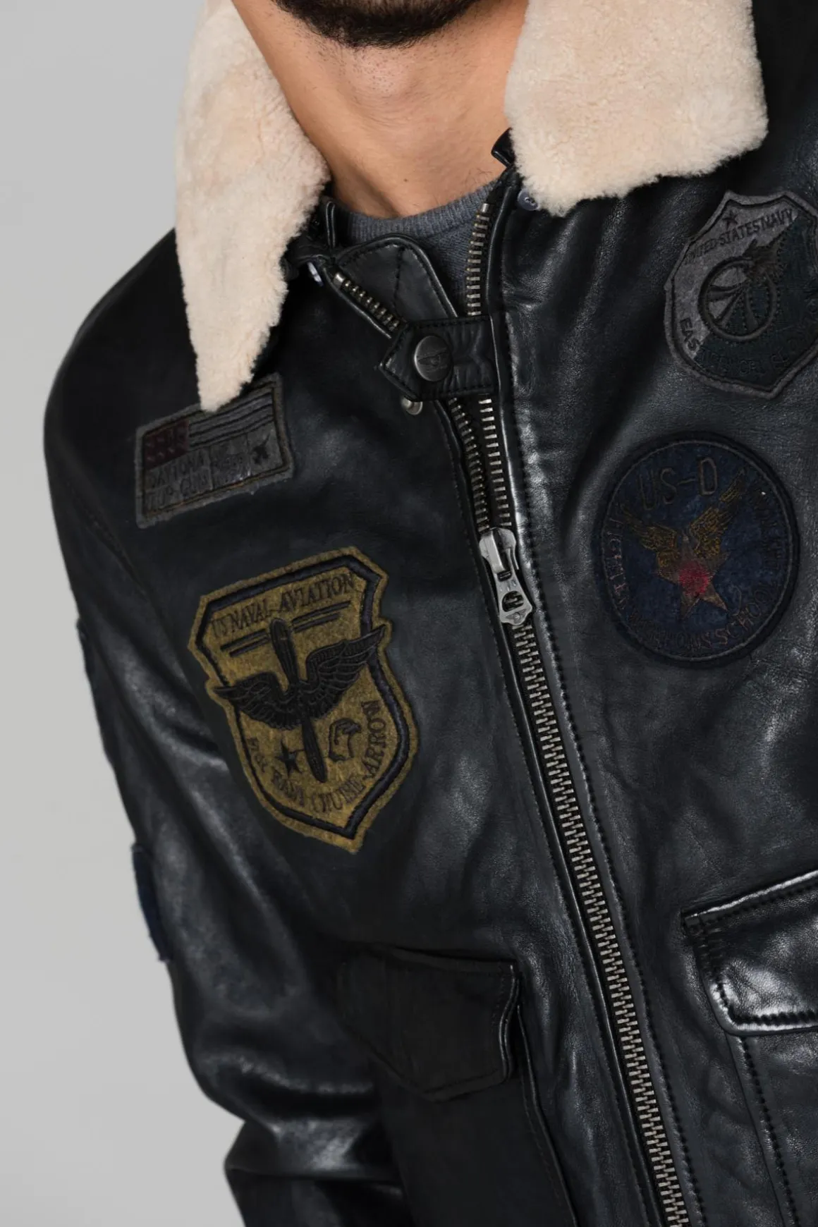 Blouson Homme Daytona Mythic Fur Sheep Petrol Black