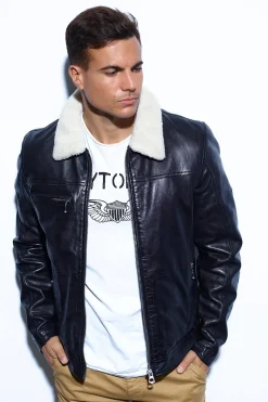 Blouson Homme Daytona Nentley Fake Fur Lamb Paolo Black