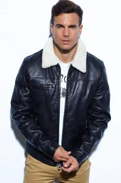 Blouson Homme Daytona Nentley Fake Fur Lamb Paolo Black