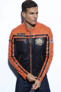 Blouson Homme Daytona Perkins Black/Orange