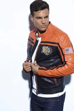 Blouson Homme Daytona Perkins Black/Orange