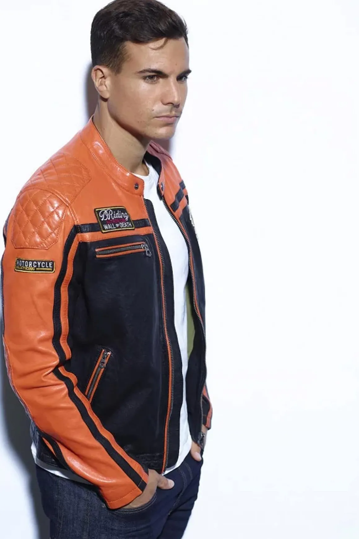 Blouson Homme Daytona Perkins Black/Orange