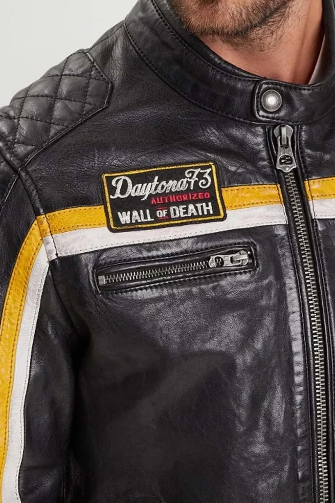 Blouson Homme Daytona Philadelphia Lamb Vita Black / Yellow