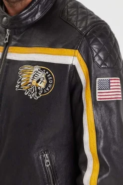 Blouson Homme Daytona Philadelphia Lamb Vita Black / Yellow