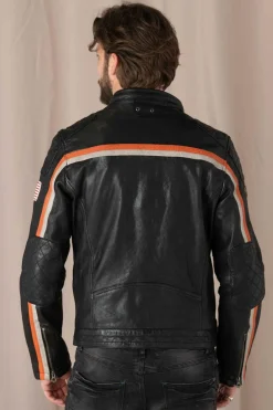 Blouson Homme Daytona Philadelphia Lamb Vita Black/Orange