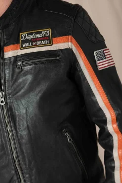 Blouson Homme Daytona Philadelphia Lamb Vita Black/Orange
