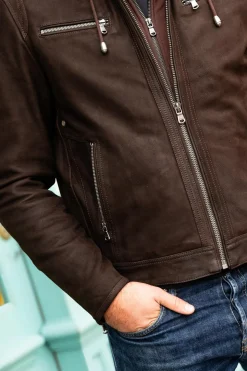 Blouson Homme Daytona Scaroni Hood Cow Madison Brown