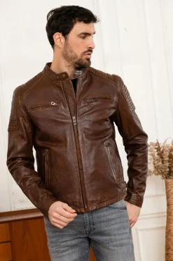 Blouson Homme Daytona Stirling Lamb Paolo Dark Cognac