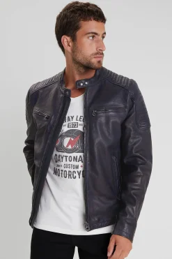 Blouson Homme Daytona Stirling Lamb Paolo Navy Blue