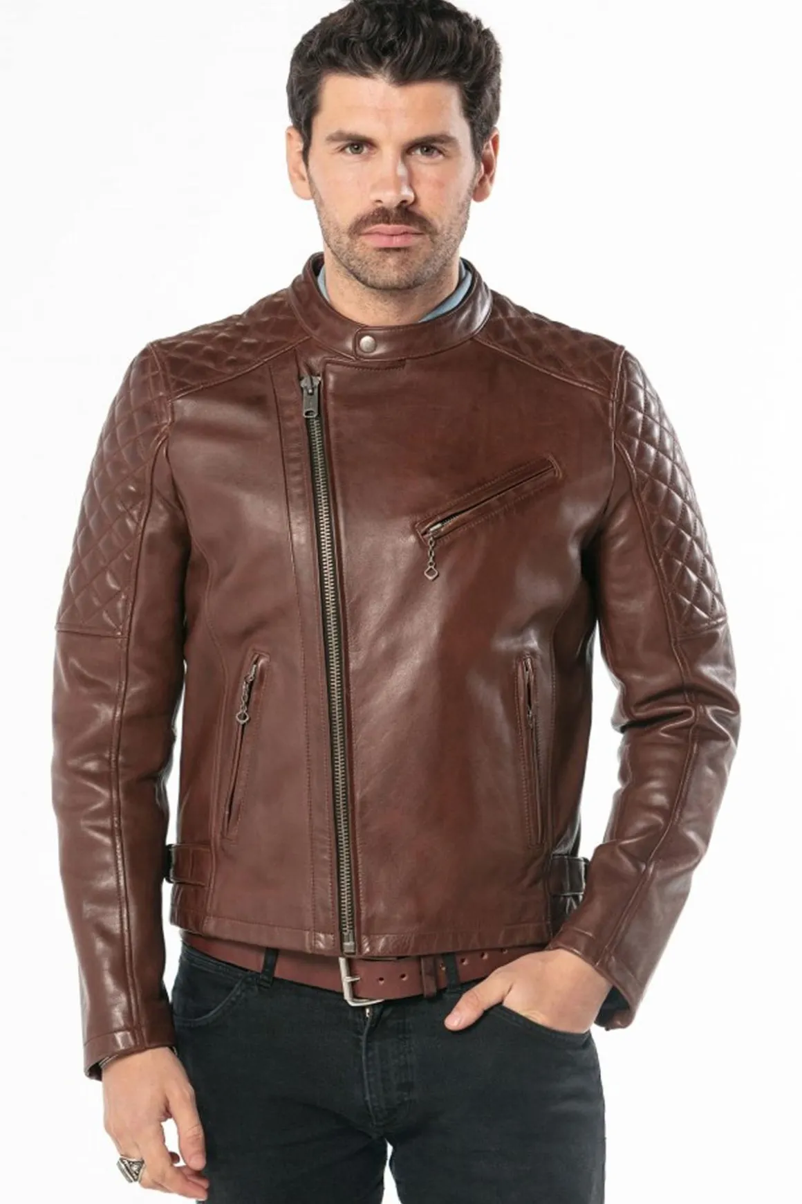 Blouson Homme Daytona Truckston Cow Veg Dark Cognac