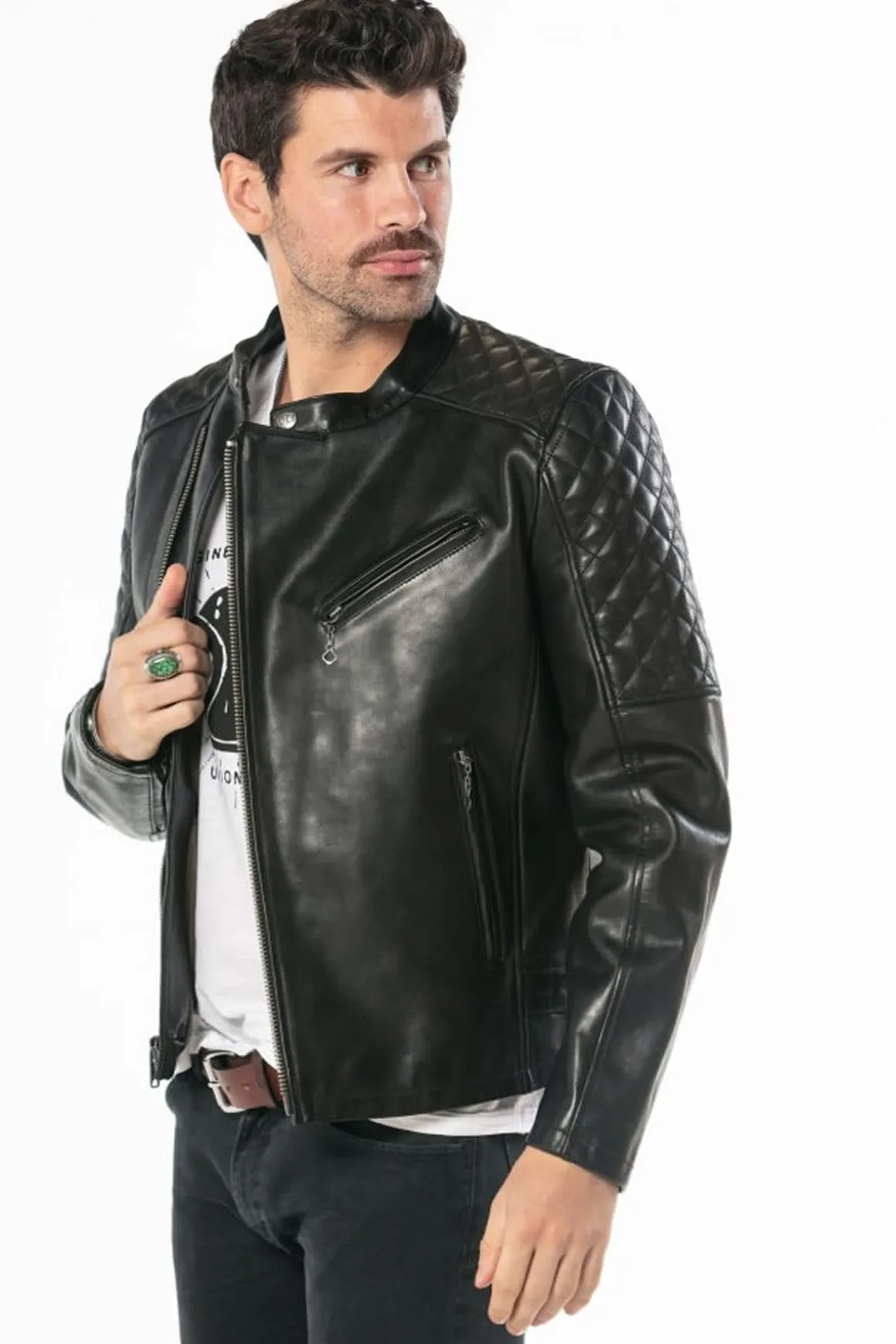 Blouson Homme Daytona Truckston Cow Veg Black