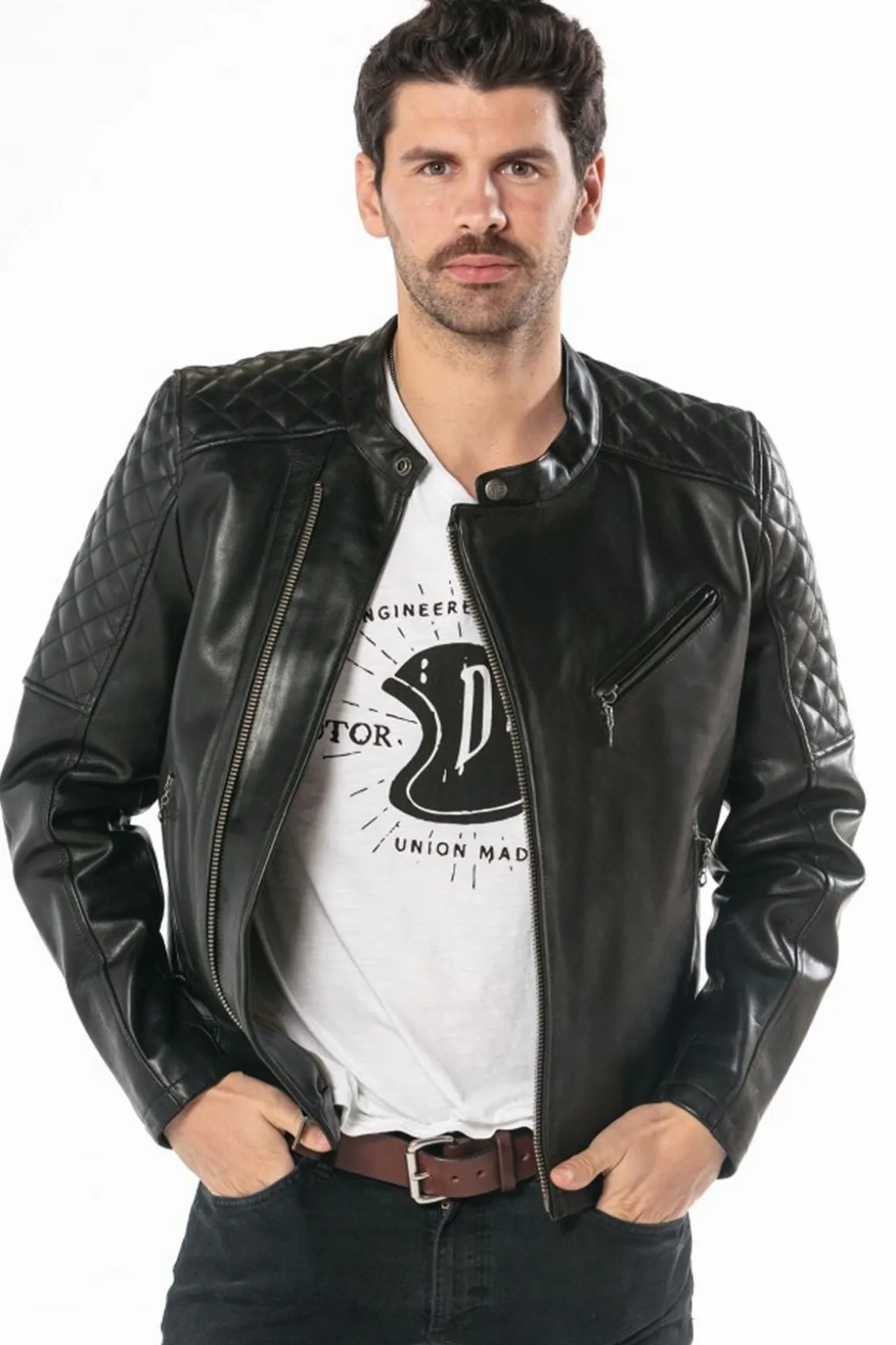 Blouson Homme Daytona Truckston Cow Veg Black