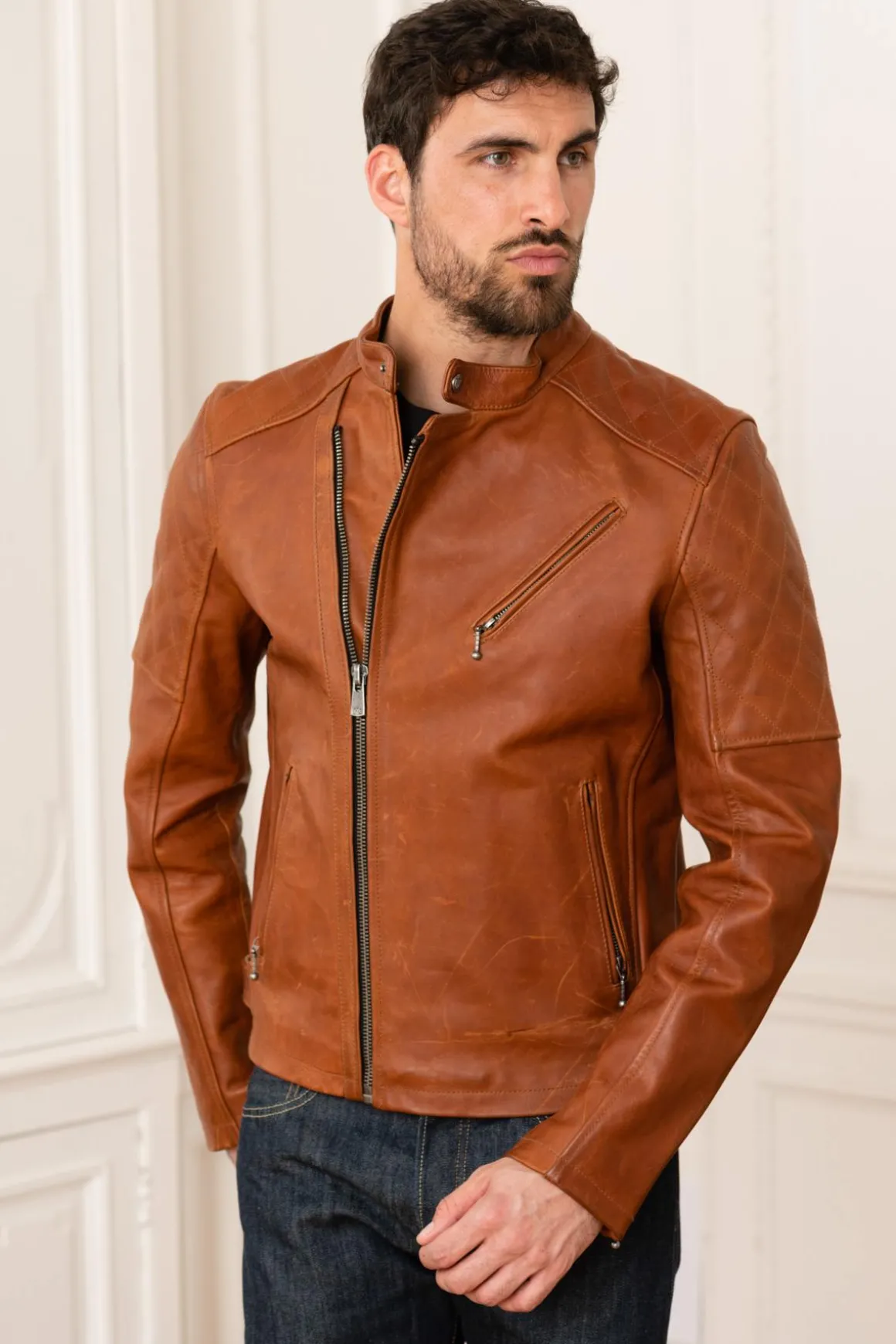 Blouson Homme Daytona Truckston Cow Veg Cognac