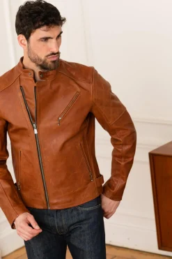 Blouson Homme Daytona Truckston Cow Veg Cognac