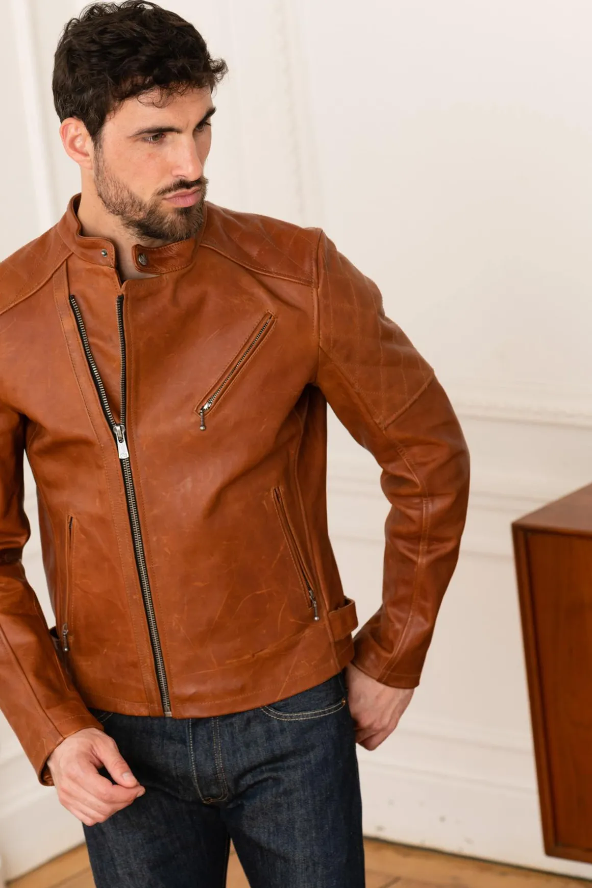Blouson Homme Daytona Truckston Cow Veg Cognac