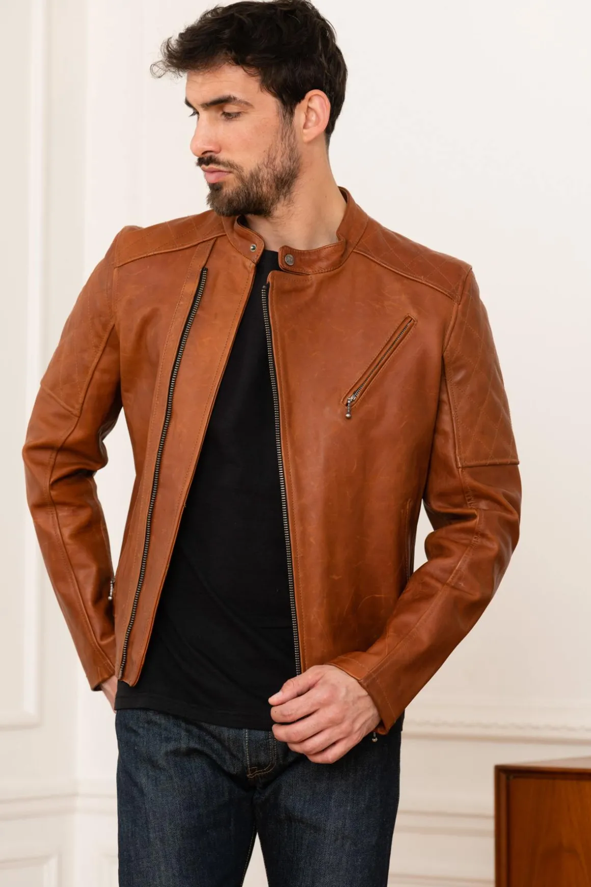 Blouson Homme Daytona Truckston Cow Veg Cognac