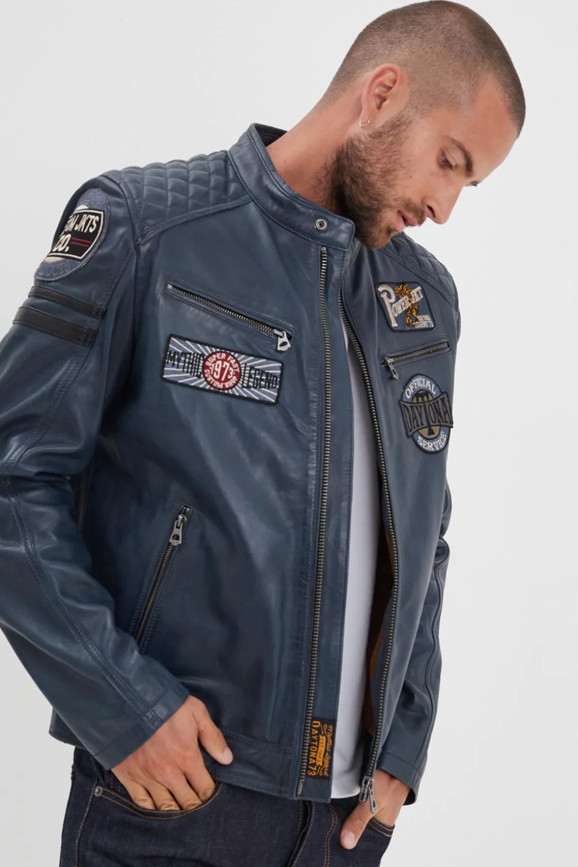 Blouson Homme Daytona Walkor Sheep Atlas Veg Short Blue