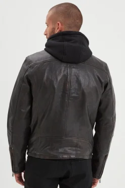 Blouson Homme Daytona Winstoner Sheep Kanval Black/Cognac