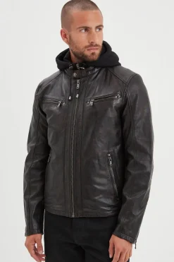 Blouson Homme Daytona Winstoner Sheep Kanval Black/Cognac