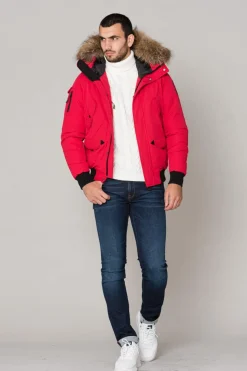 Blouson Homme Helvetica Mountain Pioneers Anchorage Men Raccoon Ed Red
