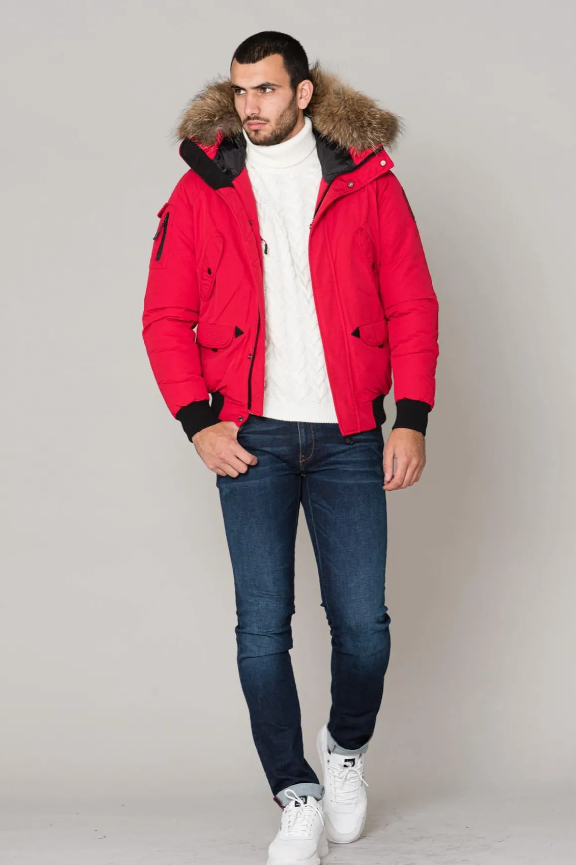Blouson Homme Helvetica Mountain Pioneers Anchorage Men Raccoon Ed Red