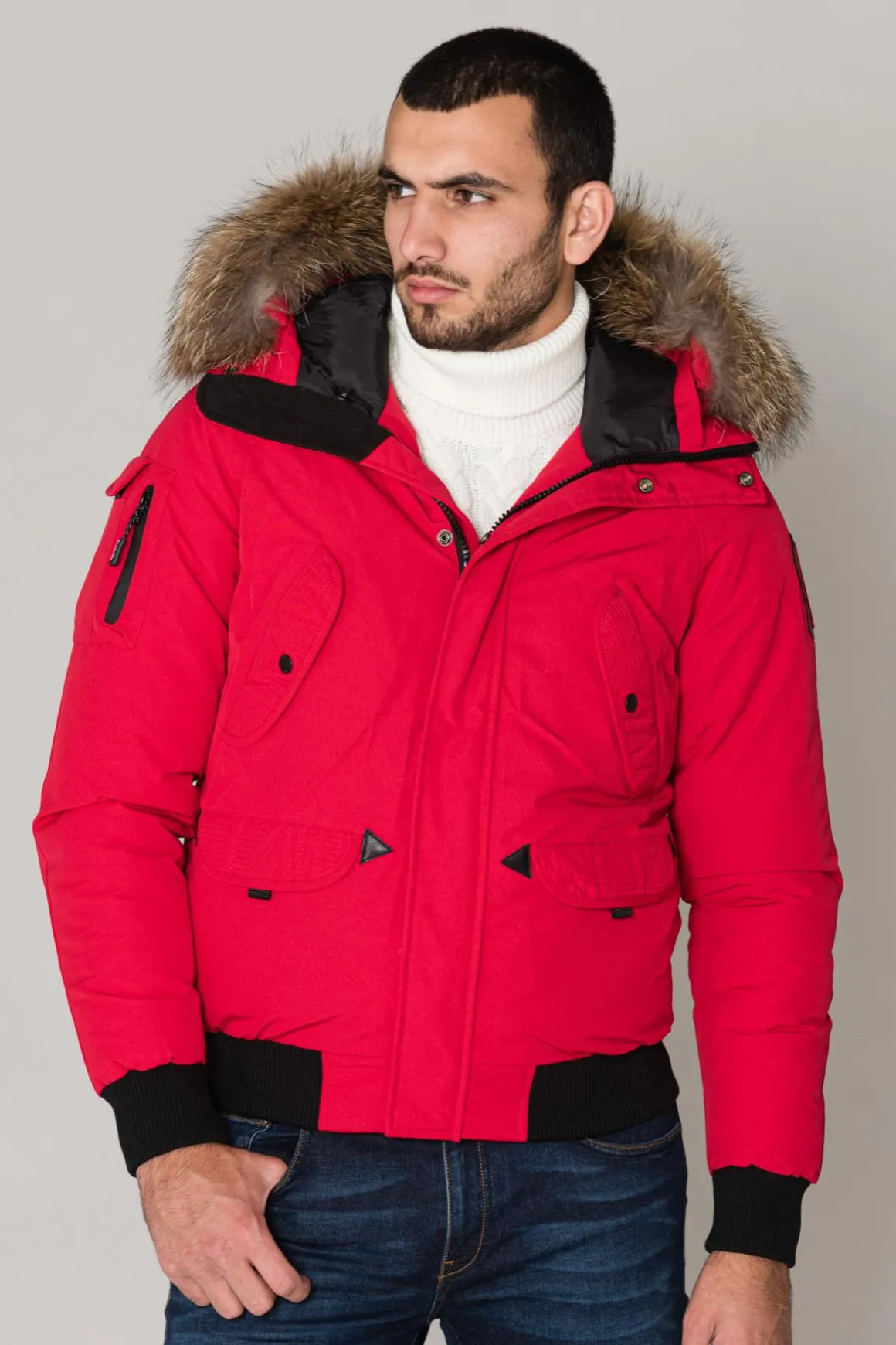 Blouson Homme Helvetica Mountain Pioneers Anchorage Men Raccoon Ed Red