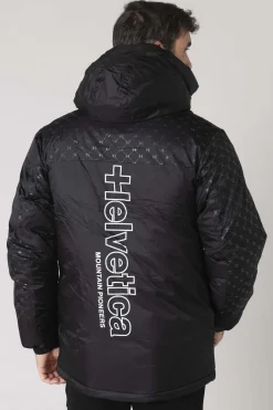 Blouson Homme Helvetica Mountain Pioneers Alaska2 Black Print