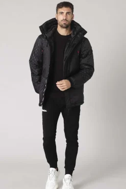 Blouson Homme Helvetica Mountain Pioneers Alaska2 Black Print