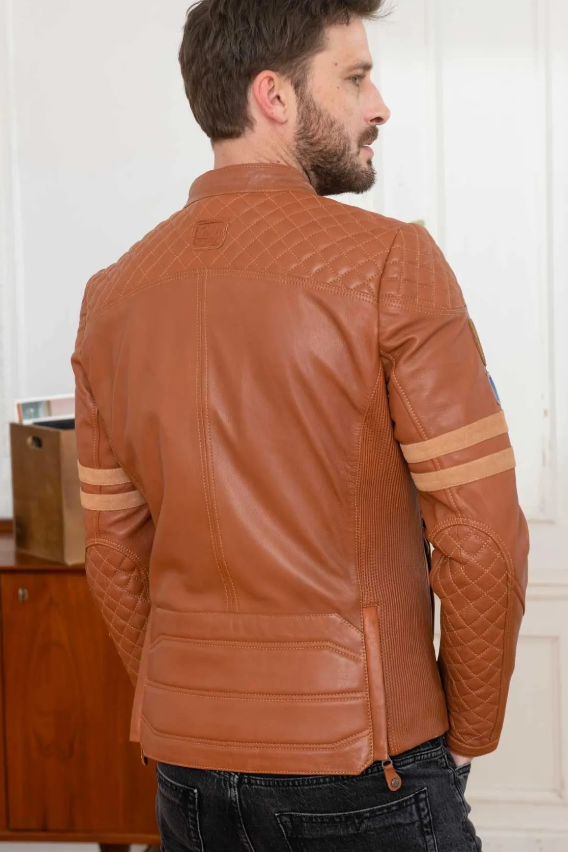 Blouson Homme 24H Le Mans Silverstone Sheep Crown Havane