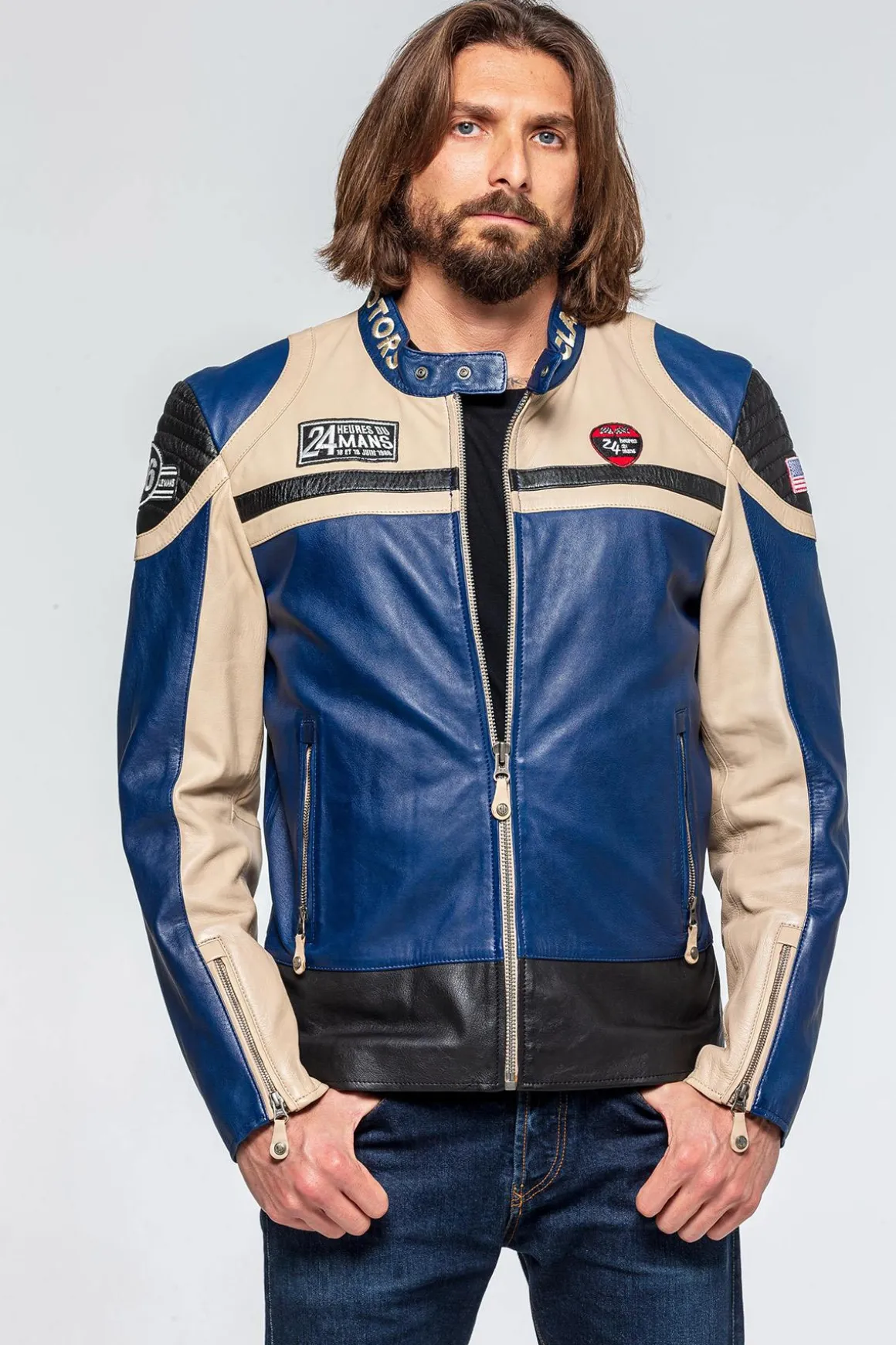 Blouson Homme 24H Le Mans Steel Sheep Crown Royal Off White