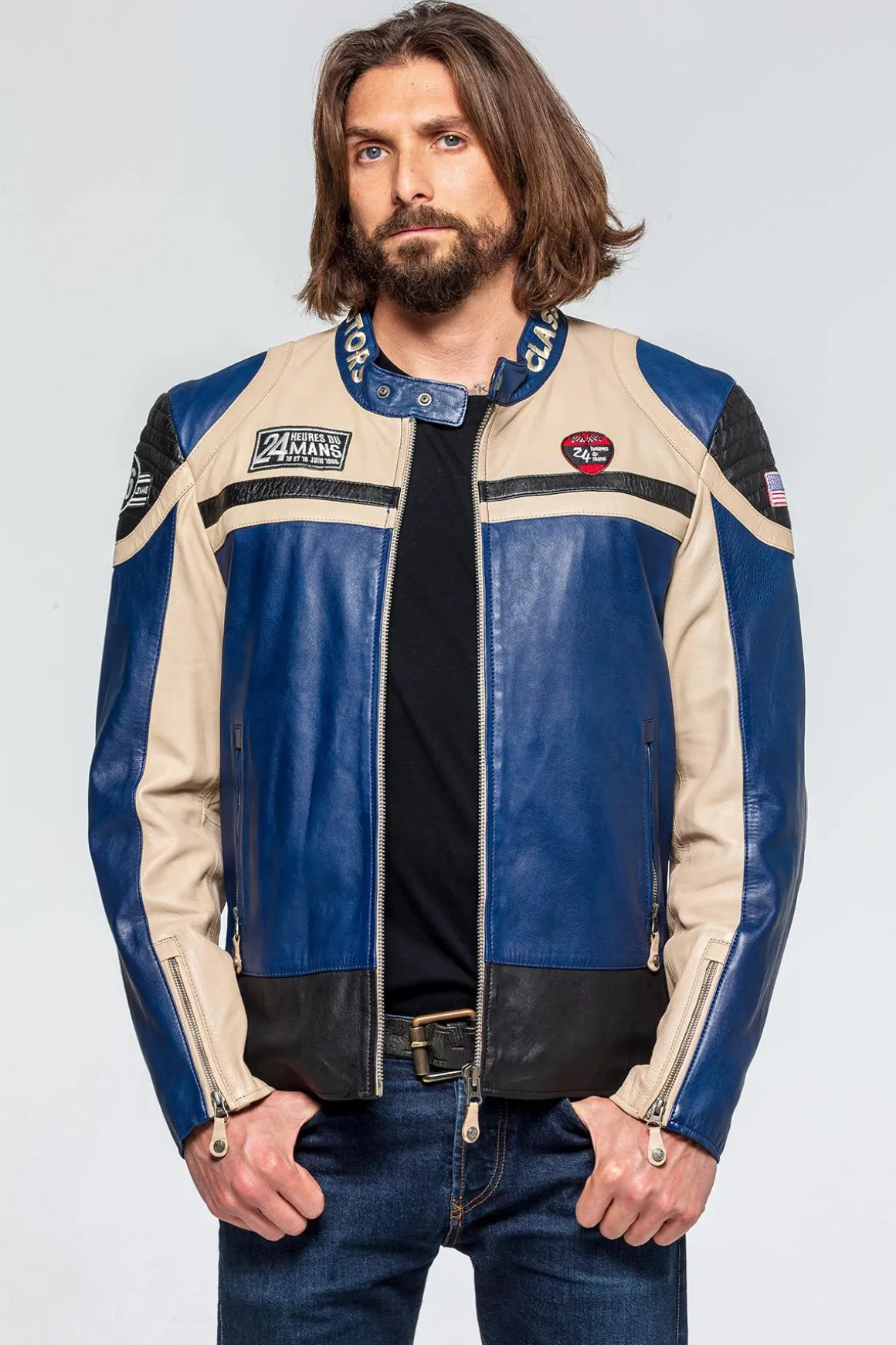 Blouson Homme 24H Le Mans Steel Sheep Crown Royal Off White
