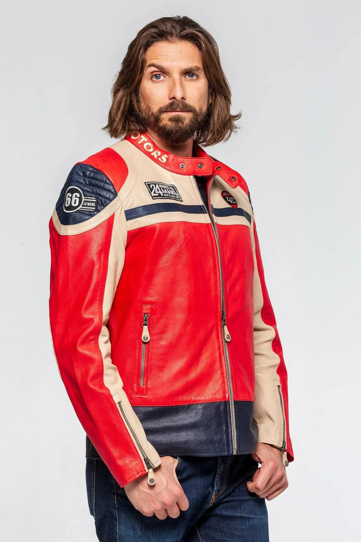 Blouson Homme 24H Le Mans Steel Sheep Crown Red / Off White