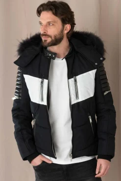 Blouson Homme Horspist Carbone Sport T Cuir Marine Noir Zz
