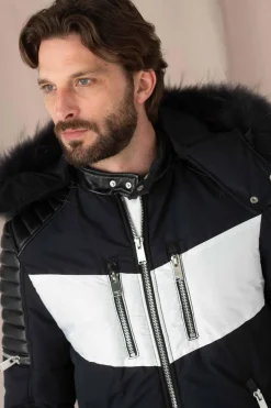 Blouson Homme Horspist Carbone Sport T Cuir Marine Noir Zz