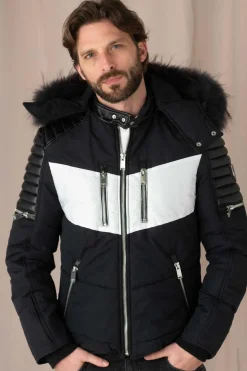 Blouson Homme Horspist Carbone Sport T Cuir Marine Noir Zz