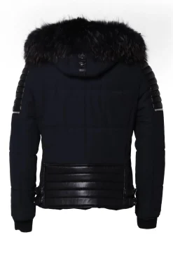 Blouson Homme Horspist Carbone Sport T Cuir Marine Noir Zz