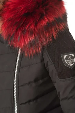 Blouson Homme Horspist Carlton T Daim Noir Col Rouge