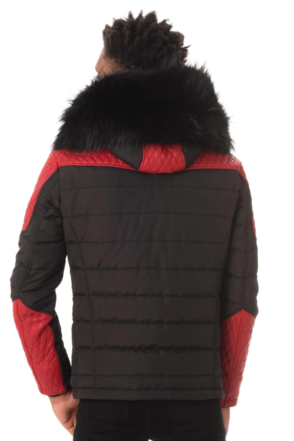 Blouson Homme Horspist Carlton Noir/Rouge Col Noir