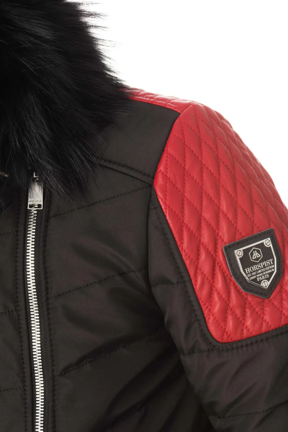 Blouson Homme Horspist Carlton Noir/Rouge Col Noir