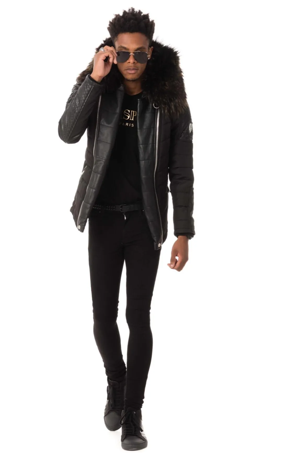 Blouson Homme Horspist Carlton Python Noir Col Or