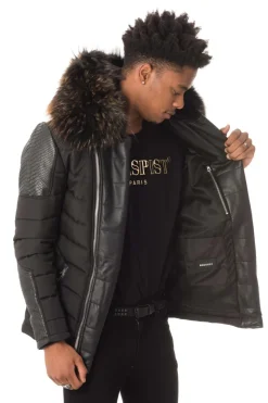 Blouson Homme Horspist Carlton Python Noir Col Or