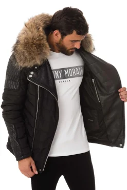 Blouson Homme Horspist Carlton Noir Col Naturel