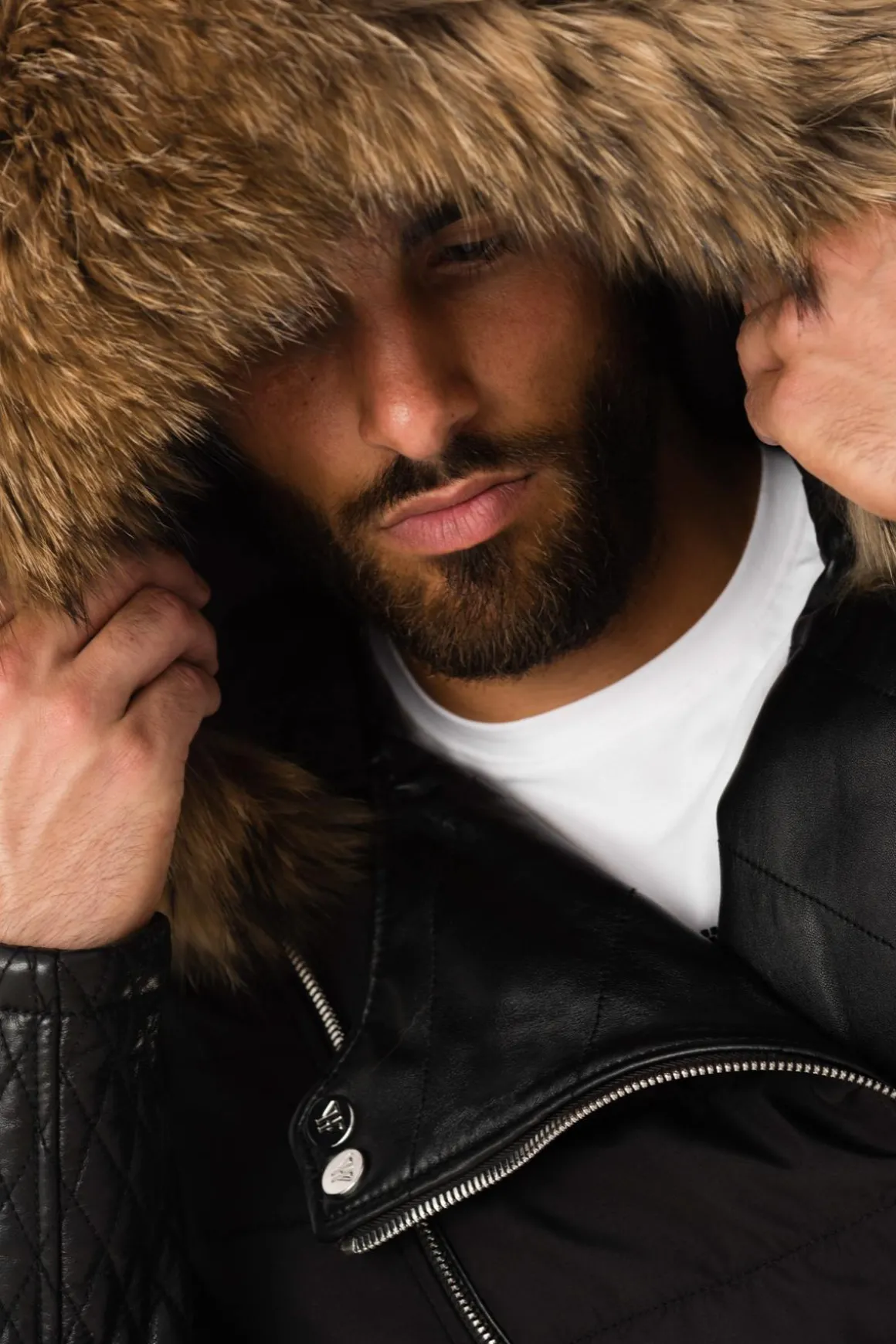 Blouson Homme Horspist Carlton Noir Col Naturel