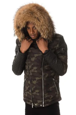 Blouson Homme Horspist Carlton Camouflage Col Naturel