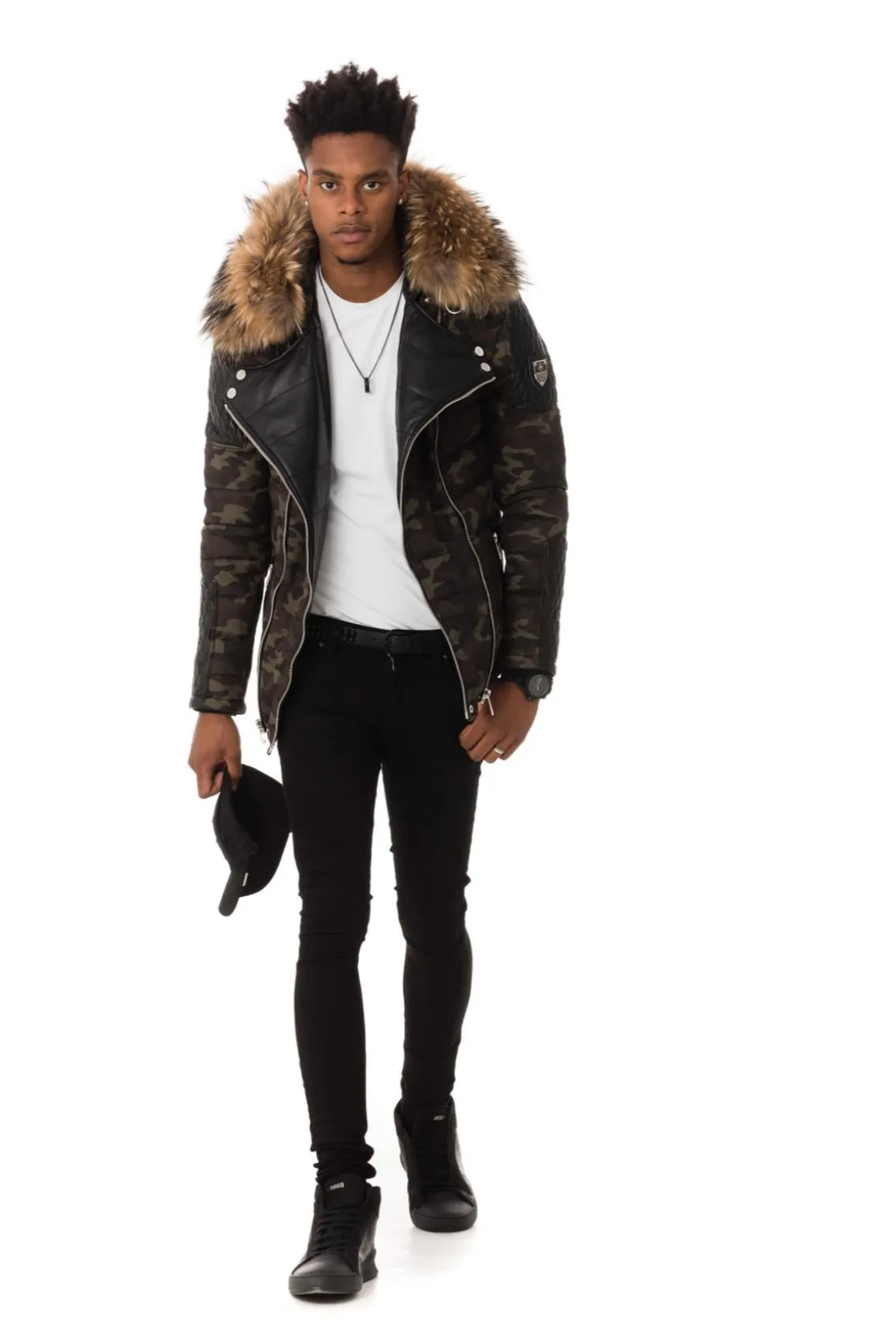 Blouson Homme Horspist Carlton Camouflage Col Naturel
