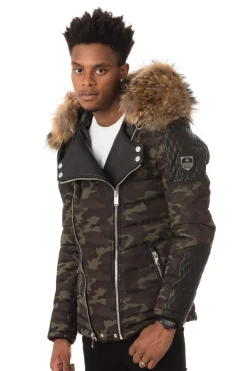 Blouson Homme Horspist Carlton Camouflage Col Naturel