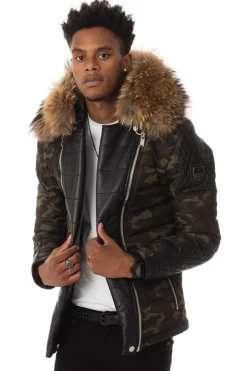 Blouson Homme Horspist Carlton Camouflage Col Naturel