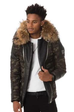 Blouson Homme Horspist Carlton Camouflage Col Naturel